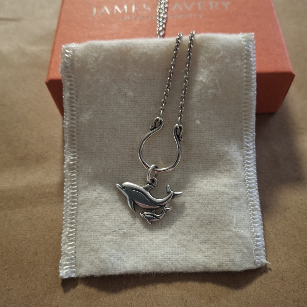 James Avery Silver Dolphin Pendant Necklace